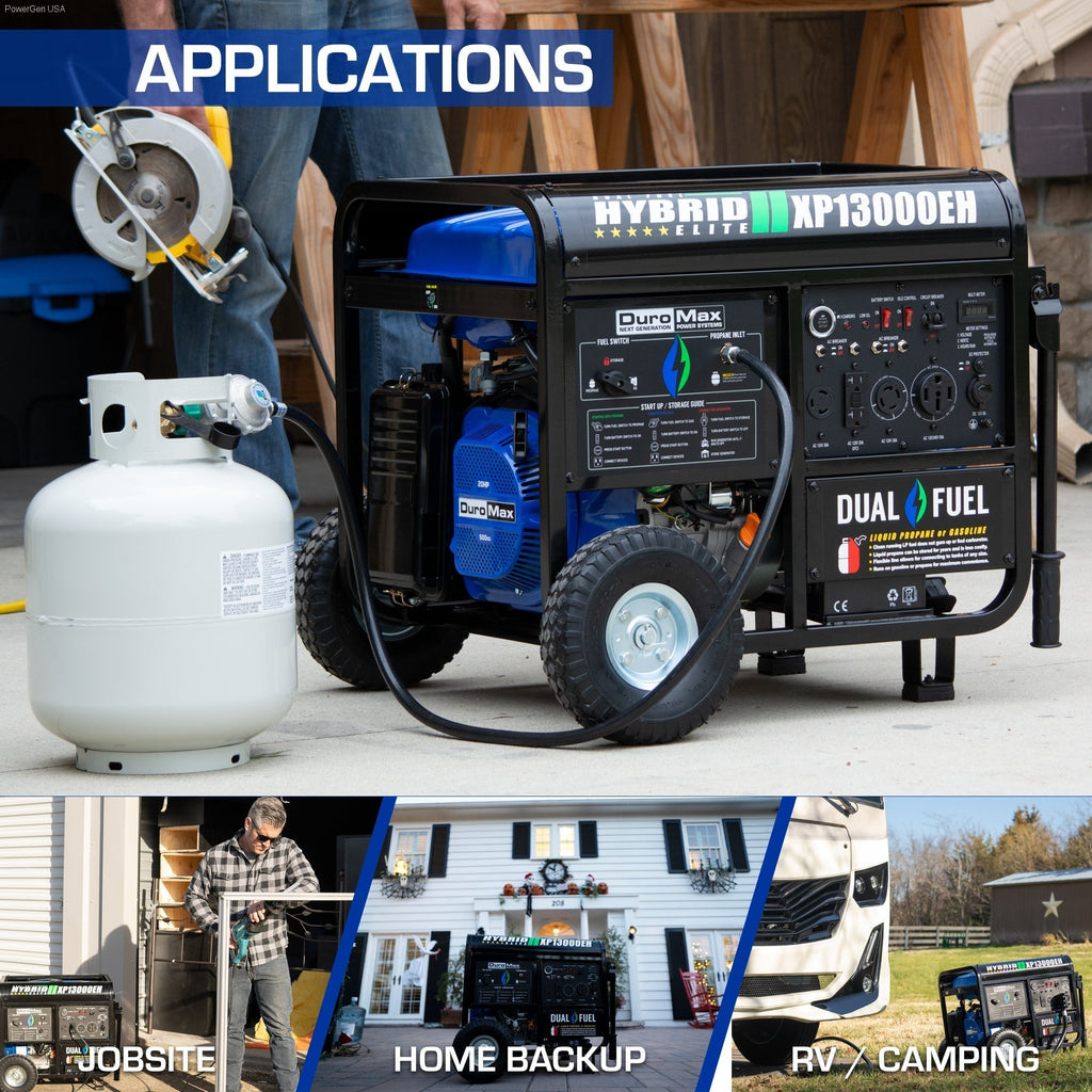 DuroMax XP13000EH 13,000 Watt Dual Fuel EH Portable Generator for Home Power Backup  - PowerGen USA