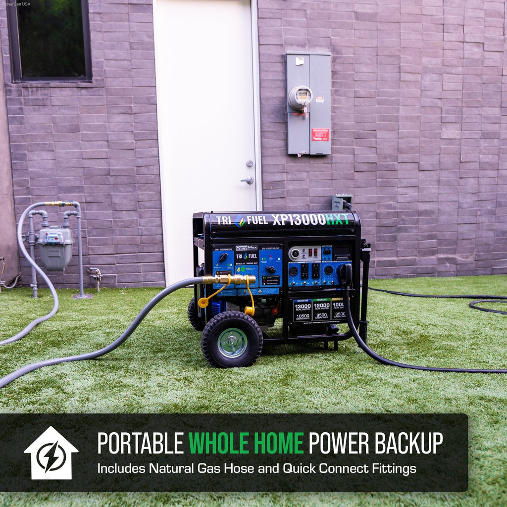 DuroMax XP13000HXT 13,000 Watt Tri Fuel Portable Home Power Backup HXT Generator w/ CO Alert