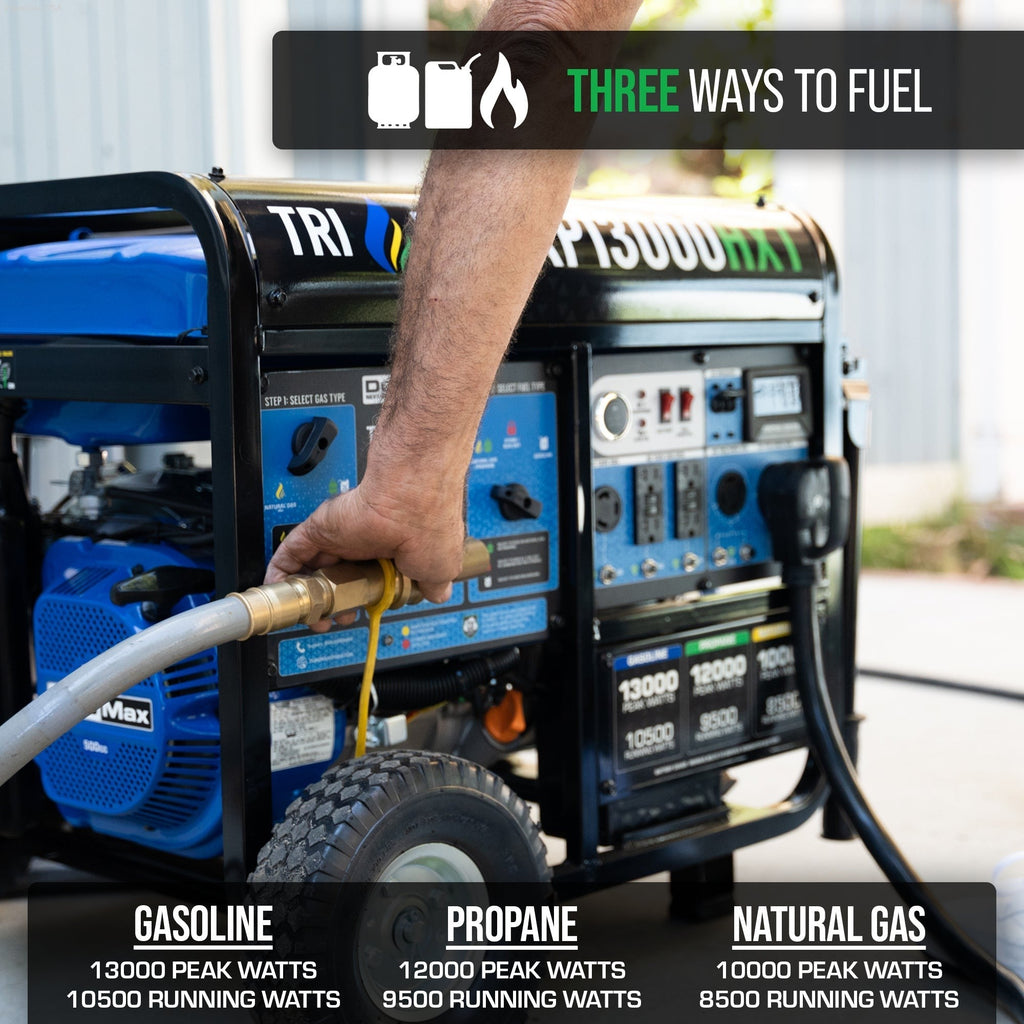 DuroMax XP13000HXT 13,000 Watt Tri Fuel Portable Home Power Backup HXT Generator w/ CO Alert