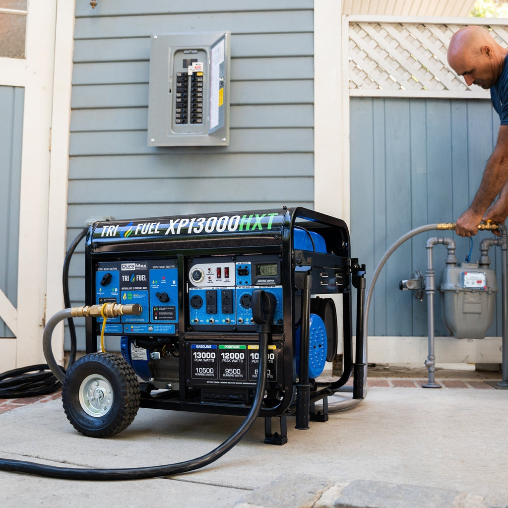 DuroMax XP13000HXT 13,000 Watt Tri Fuel Portable Home Power Backup HXT Generator w/ CO Alert
