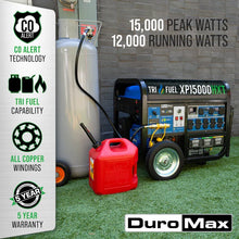 Load image into Gallery viewer, DuroMax XP15000HXT 15,000 Watt Electric Start Tri-Fuel HXT Portable Generator