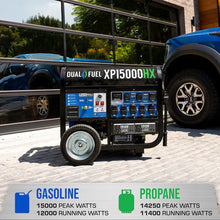 Load image into Gallery viewer, DuroMax XP15000HX 15,000 Watt Electric Start Dual Fuel HX Portable Generator