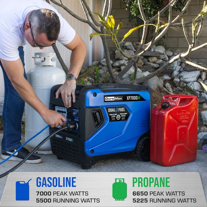DuroMax XP7000iH 7,000 Watt Portable Dual Fuel iH Inverter Generator w/ CO Alert