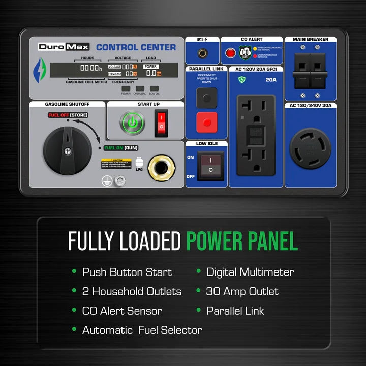 DuroMax XP7000iHT 7,000 Watt Portable iHT Dual Fuel Inverter Generator w/ CO Alert