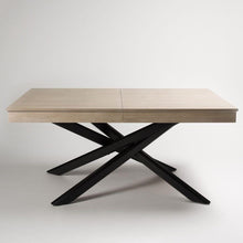 Load image into Gallery viewer, Amelia Whitewash Extendable Dining Table Set - 6 Seater - Freya Sand Carver Chairs - Black Legs