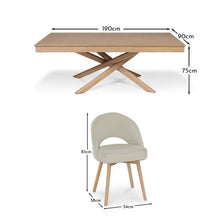 Load image into Gallery viewer, Amelia Whitewash Dining Table Set - 6 Seater - Marilyn Boucle Dining Chairs - Whitewash Legs