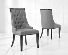 Load image into Gallery viewer, Carvelle 200cm Grey Pedestal Marble Dining Table with Francesca Chairs