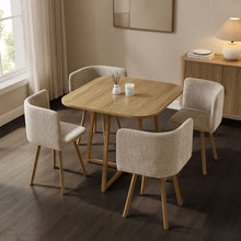Load image into Gallery viewer, Ava Space Saver 4 Seater Dining Table and Chairs - Mushroom