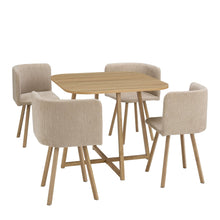 Load image into Gallery viewer, Ava Space Saver 4 Seater Dining Table and Chairs - Mushroom
