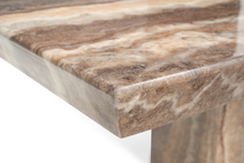 Load image into Gallery viewer, Carvelle 160cm Brown Pedestal Marble Dining Table with Francesca Chairs