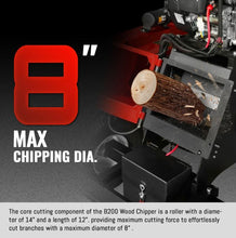 Load image into Gallery viewer, 8 inch ZONSEN E-Start 1000cc 35hp Gas Powered 4 - Wheel Drum Wood Chipper with Taillight , B200
