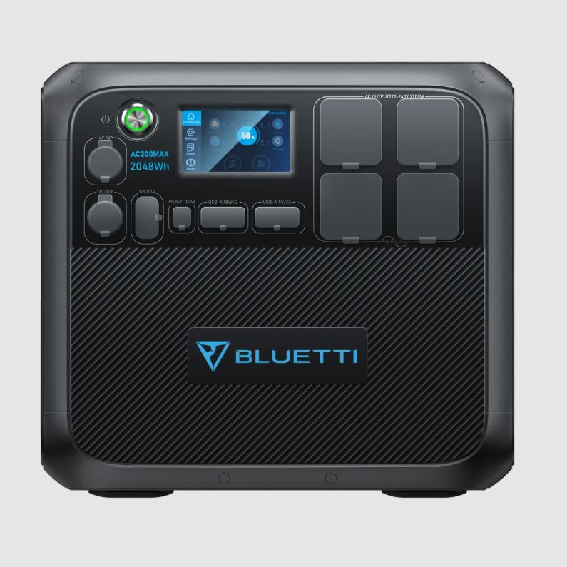 Bluetti Portable Generator 2200W With 350W Solar Panel Included, AC200MAX 2048Wh Solar Generator W/ 4 2200W AC Outlets, Expandable to 8192Wh for Home Backup