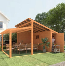 Load image into Gallery viewer, AECOJOY 20′ × 12.5′ Outdoor Wooden Gazebo with Storage Room