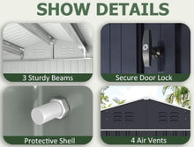 Load image into Gallery viewer, Patiowell 10 ft. W x 12 ft. D Size Upgrade Metal Storage Shed (119 sq. ft.)