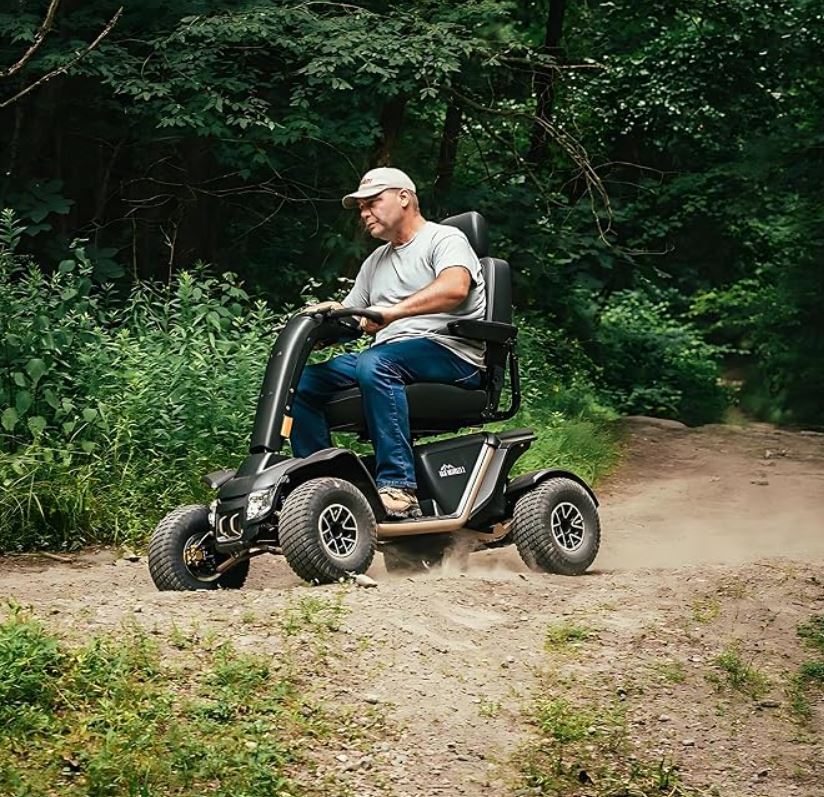 Pride Baja Wrangler 2 Outdoor All-Terrain Personal Electric Scooter - 450 Lbs Capacity, 75 Ah Battery, True Blue (BA400)