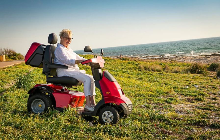 Afikim Afiscooter S4 HD 4-Wheel All-Terrain Personal Electric Vehicle (Metallic Silver) - 500 lbs Capacity, 1400W Motor