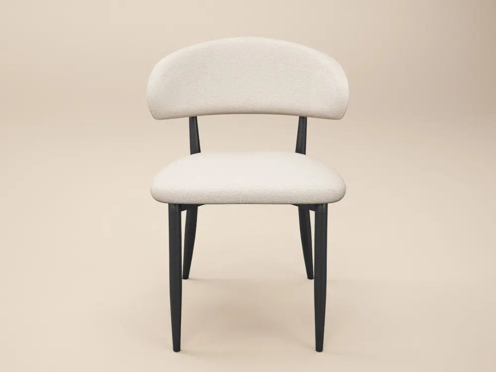 SOLACE+CO Varm & Cyra Black Dining Table Set with Beige Chenille Chairs Table + 4 Chairs