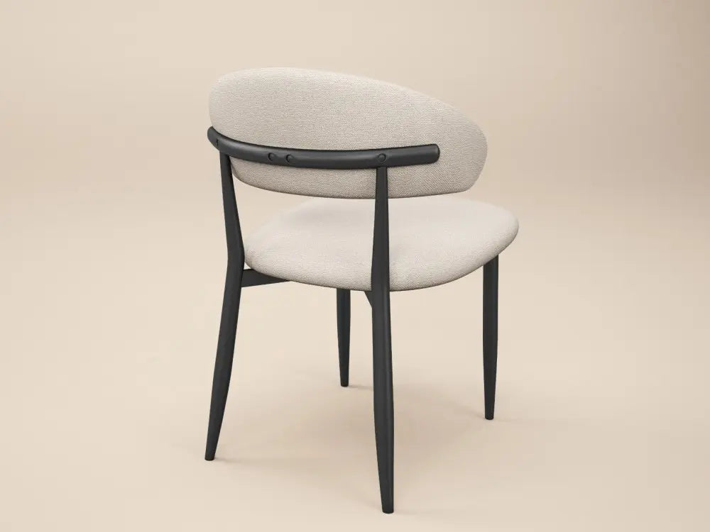 SOLACE+CO Varm & Cyra Black Dining Table Set with Beige Chenille Chairs Table + 4 Chairs