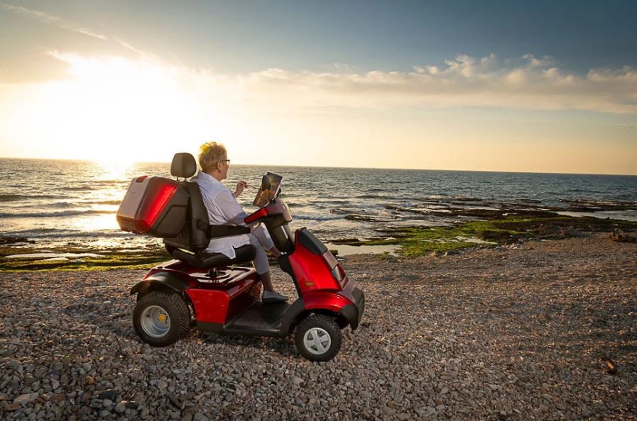 Afikim Afiscooter S4 HD 4-Wheel All-Terrain Personal Electric Vehicle (Metallic Silver) - 500 lbs Capacity, 1400W Motor