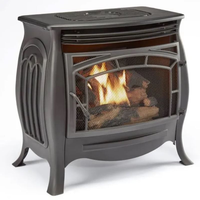 Duluth Forge Dual Fuel Ventless Gas Stove – 26,000 BTU Remote Control Matte Black Finish – Model# FDSR25