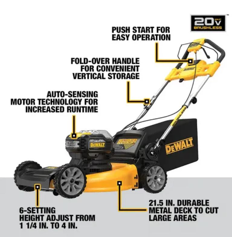 21.5 in. 20-V Li-Ion Cordless Battery Walk Behind Self Propelled Mower w/Hedge,Bare Trimmer,Blower,Cleaner,Pole/Hand Saw