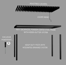Load image into Gallery viewer, 14×10 Sarasota Steel Louvered Pergola