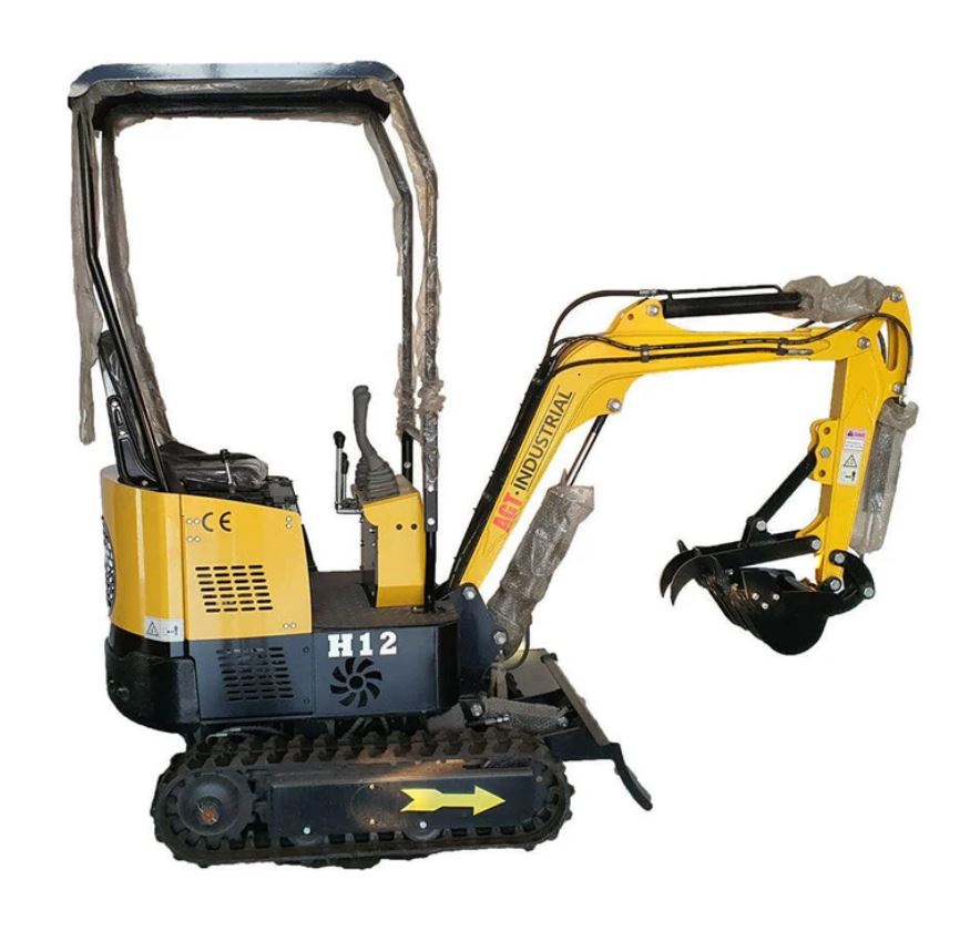 AGT 1 Ton Mini Excavator w/ B&S XR2100 13.5HP Engine, 65" Dig Depth, Compact Design | AGT-H12