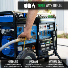 Load image into Gallery viewer, DuroMax XP13000HXT 13,000 Watt Electric Start Tri-Fuel Portable Generator w/ CO Alert