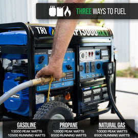 DuroMax XP13000HXT 13,000 Watt Electric Start Tri-Fuel Portable Generator w/ CO Alert