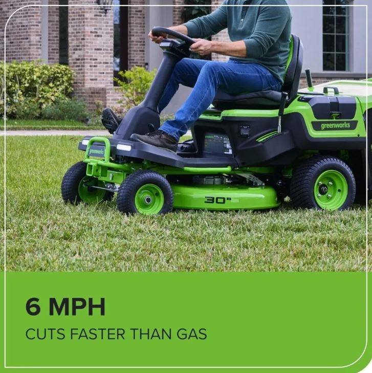 Greenworks 60V 30” CrossoverT Riding Lawn Tractor with 8.0 Ah