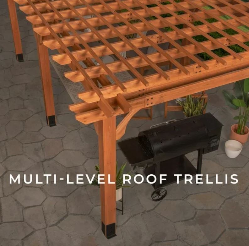 Backyard Discovery 20′ x 12′ Beaumont Pergola – Premium Cedar Wood Sturdy & Elegant Design