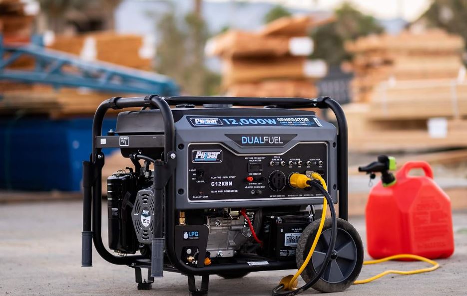 Pulsar G12KBN Heavy Duty Portable Dual Fuel Generator - 9500 Rated Watts & 12000 Peak Watts - Gas & LPG - Electric Start - Transfer Switch & RV Ready - CARB Compliant
