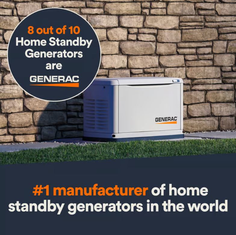 Generac Guardian 14kW Home Generator, Transfer Switch & WiFi Monitoring, Guardian Series