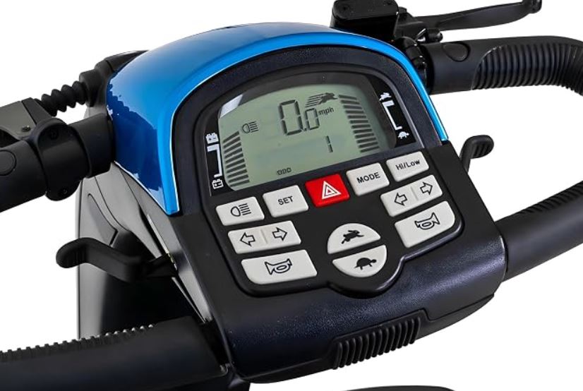 Pride Baja Wrangler 2 Outdoor All-Terrain Personal Electric Scooter - 450 Lbs Capacity, 75 Ah Battery, True Blue (BA400)