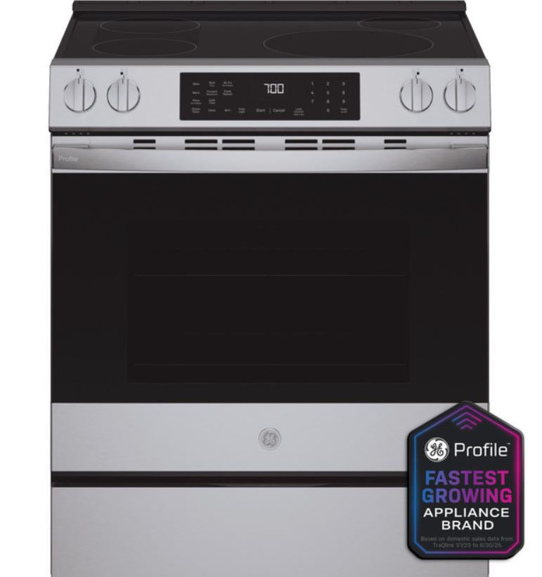 GE Profile™ ENERGY STAR® 30" Smart Slide-In Induction and Convection Range with No Preheat Air Fry and EasyWash™ Oven Tray