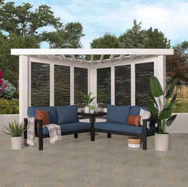 Backyard Discovery Ridgedale Traditional Pergola with Built-in Conversation Seating