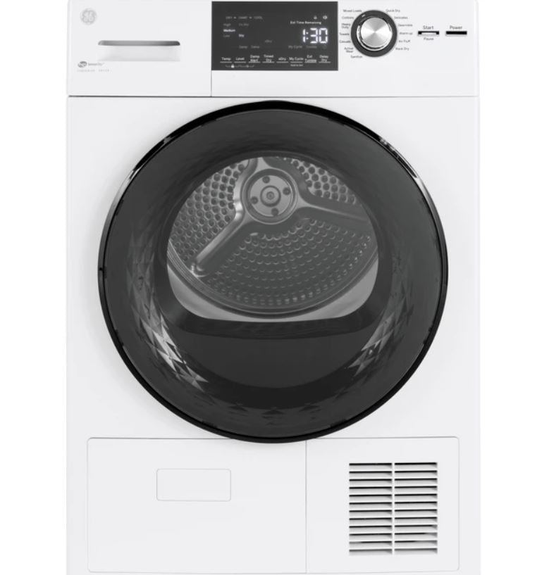 GE® ENERGY STAR® 24" 4.1 Cu.Ft. Front Load Ventless Condenser Electric Dryer with Stainless Steel Basket