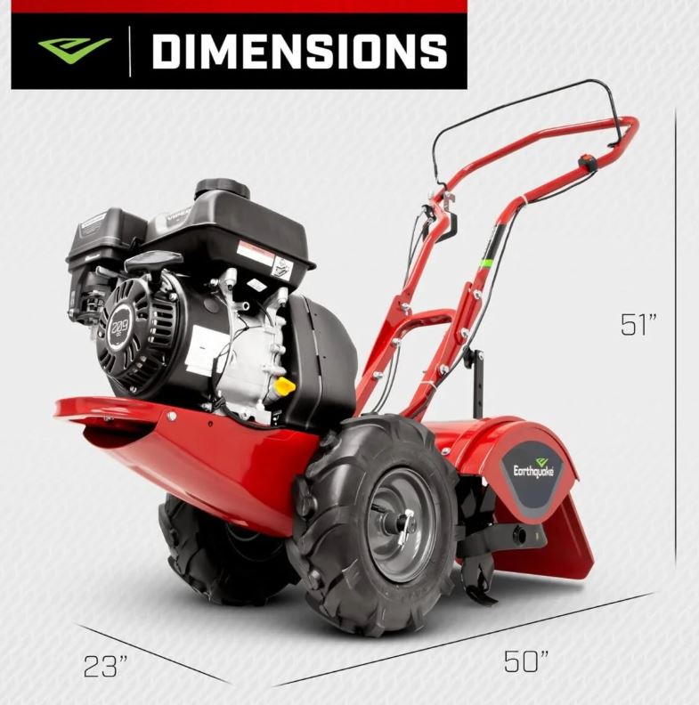 EARTHQUAKE Victory Rear Tine Tiller 209cc 4-Cycle Viper Engine Model 39381 Red/Black
