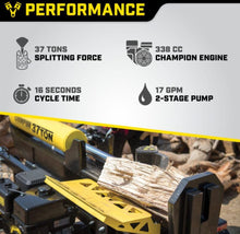 Load image into Gallery viewer, Champion Power Equipment 37-Ton Horizontal/Vertical Full Beam Gas Log Splitter with Auto Return