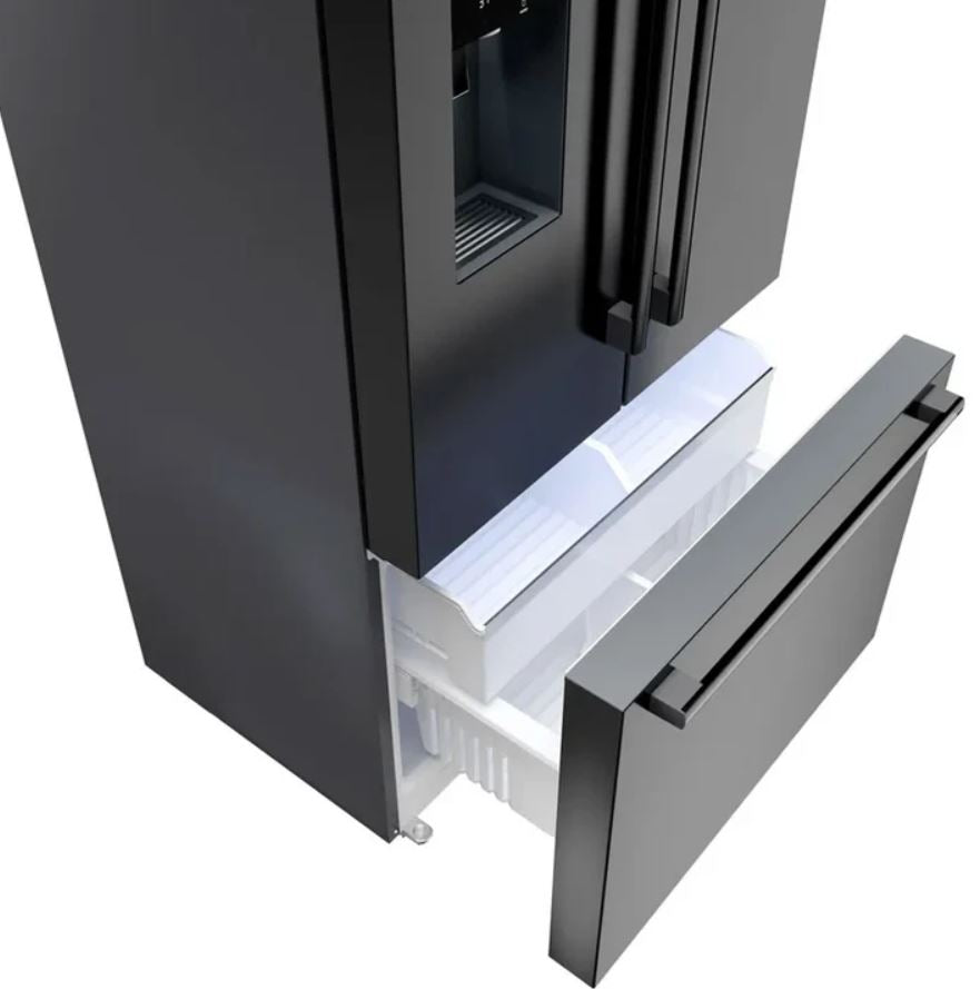36'' 500 Series 26 Cu. Ft. Standard-Depth French Door Bottom Mount Refrigerator — Black Stainless Steel