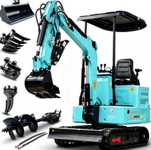 Load image into Gallery viewer, 3100lb Mini Excavator with Kubota—Diesel Engine | Compact Excavator for Digging, Trenching, Farm &amp; Landscaping | EPA Certified Shipping &amp; Unloading Included (90% Assembled+5)