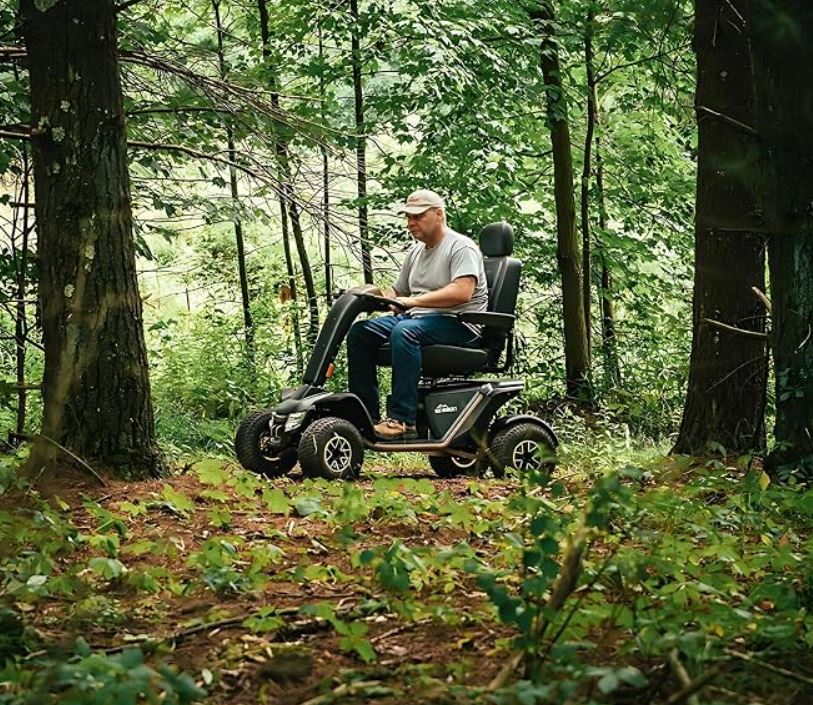 Pride Baja Wrangler 2 Outdoor All-Terrain Personal Electric Scooter - 450 Lbs Capacity, 75 Ah Battery, True Blue (BA400)