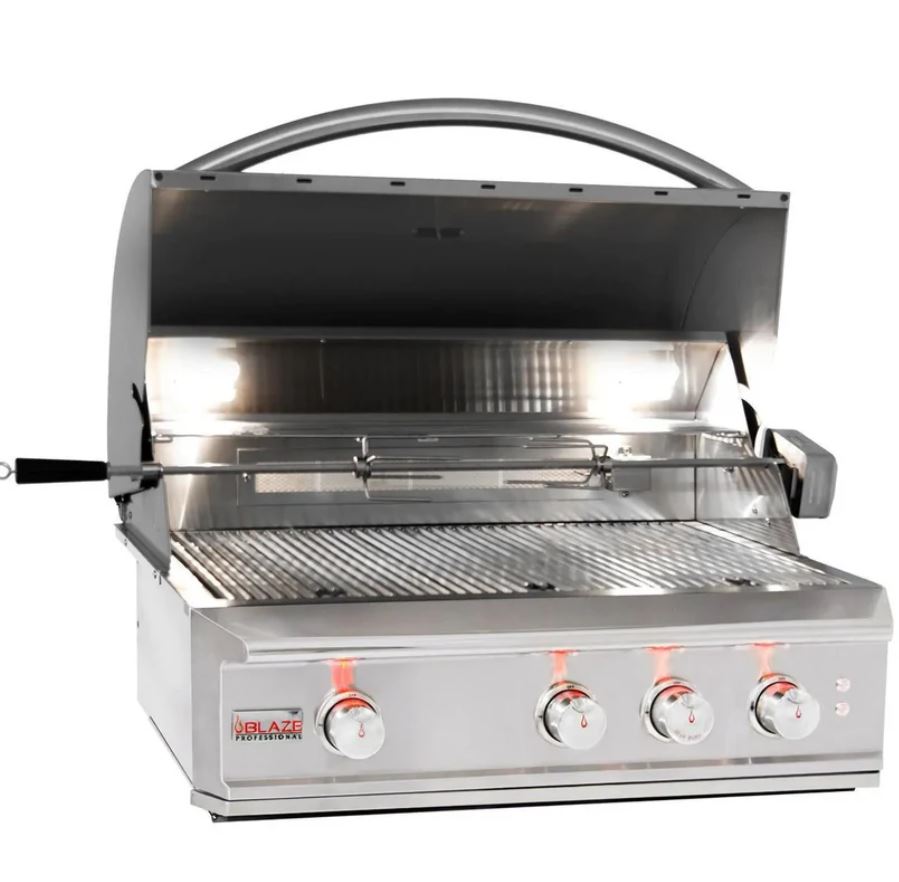 Blaze Professional LUX 34-Inch 3-Burner Built-In Outdoor Gas Grill with Rear Burner