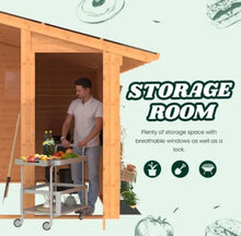 Load image into Gallery viewer, AECOJOY 20′ × 12.5′ Outdoor Wooden Gazebo with Storage Room