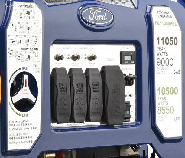 Ford-FG11050PBE 11,050W Dual Fuel Portable Generator with Switch & Go Technology - PowerGen USA