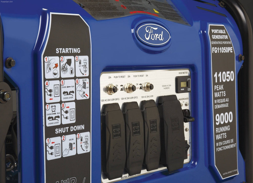 Ford-FG11050PE 11,050W Peak/9,000w Rated Portable Gas Powered Generator - PowerGen USA