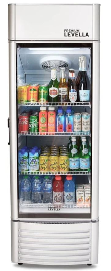 9.0 CuFt Manual Defrost Commercial Display Refrigerator 1-Glass Door Merchandiser in Silver with 4 Adjustable Wire Shelves