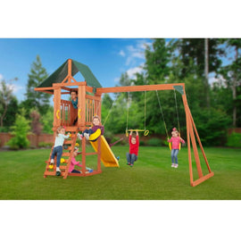 Creative Cedar Designs Cedar Cottage Wooden Swing Set
