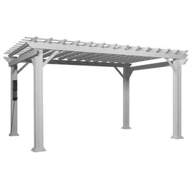 14×12 Hawthorne Traditional Steel Pergola With Sail Shade Soft Canopy