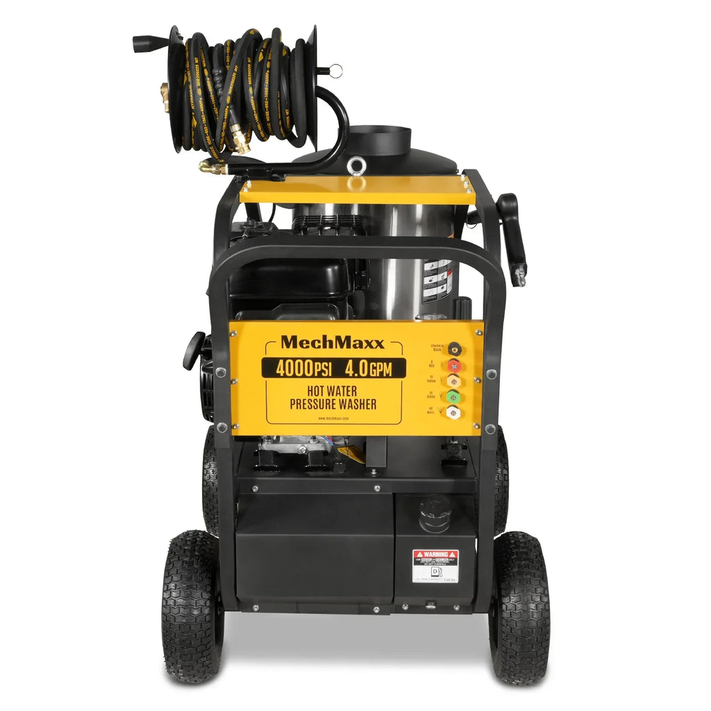 MechMaxx 4000 PSI 4 GPM ZONSEN E-Start Engine Hot Water Pressure Washer with Hose Reel,  HPW40D